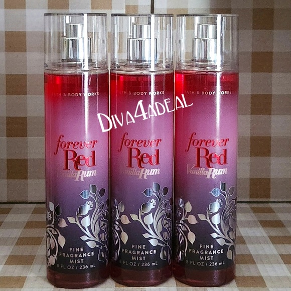 3X Bath & Body Works FOREVER RED VANILLA RUM 8 oz Mist Spray Bundle - Picture 1 of 2